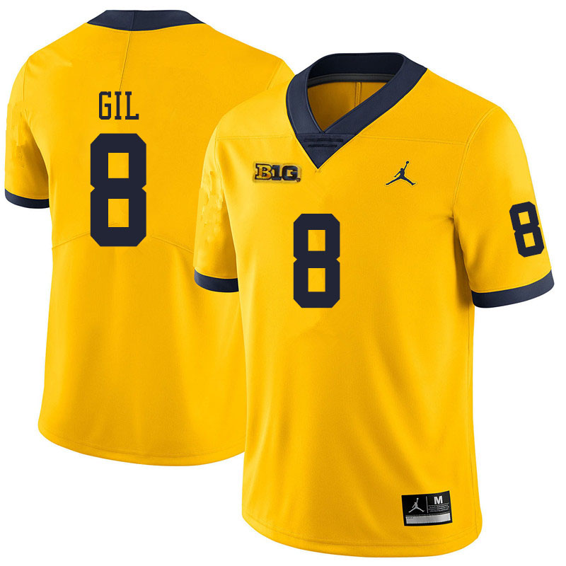 Men #8 Devin Gil Michigan Wolverines College Football Jerseys Sale-Yellow